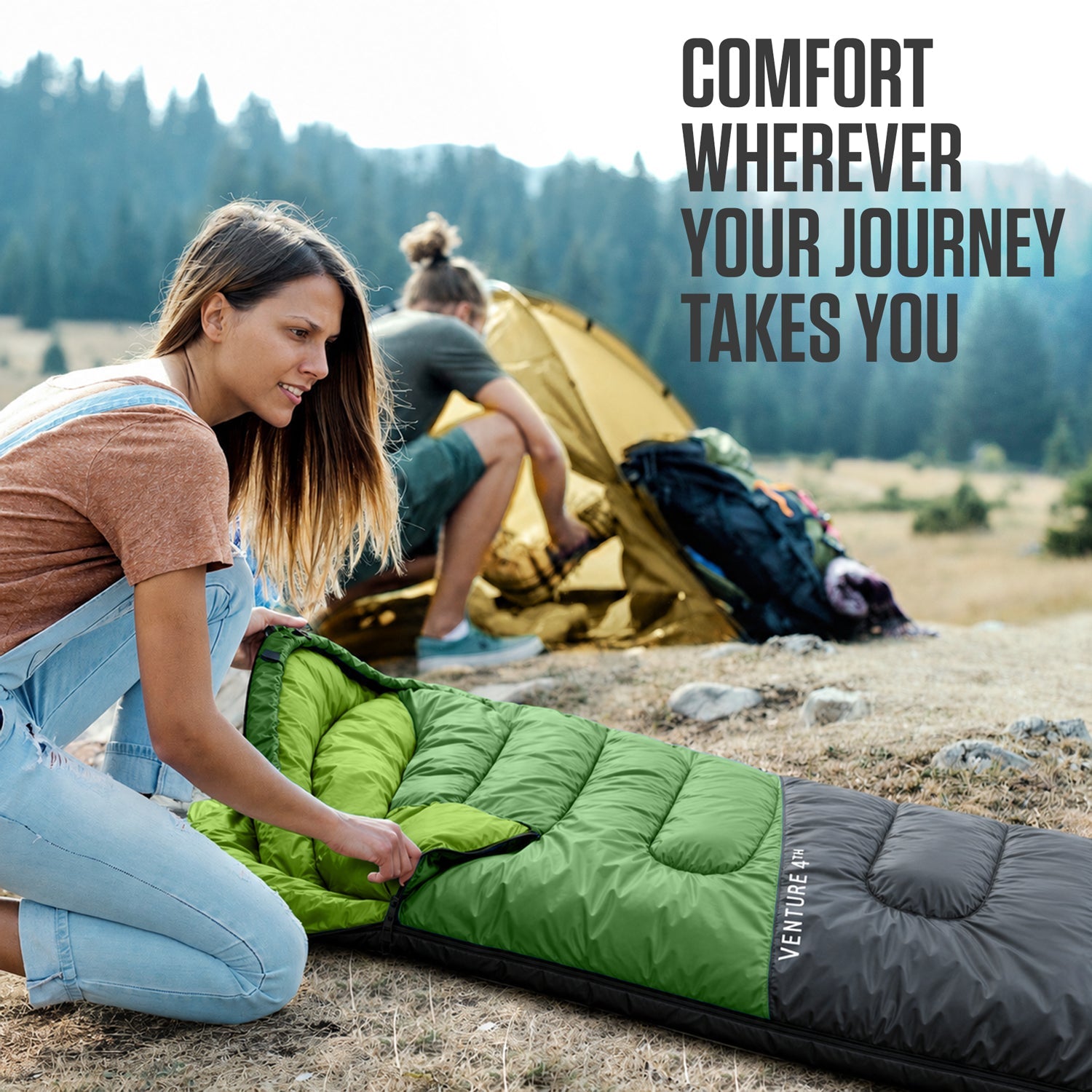 3-Season Sleeping Bag – Lightweight & Water Resistant, 30°F Rated