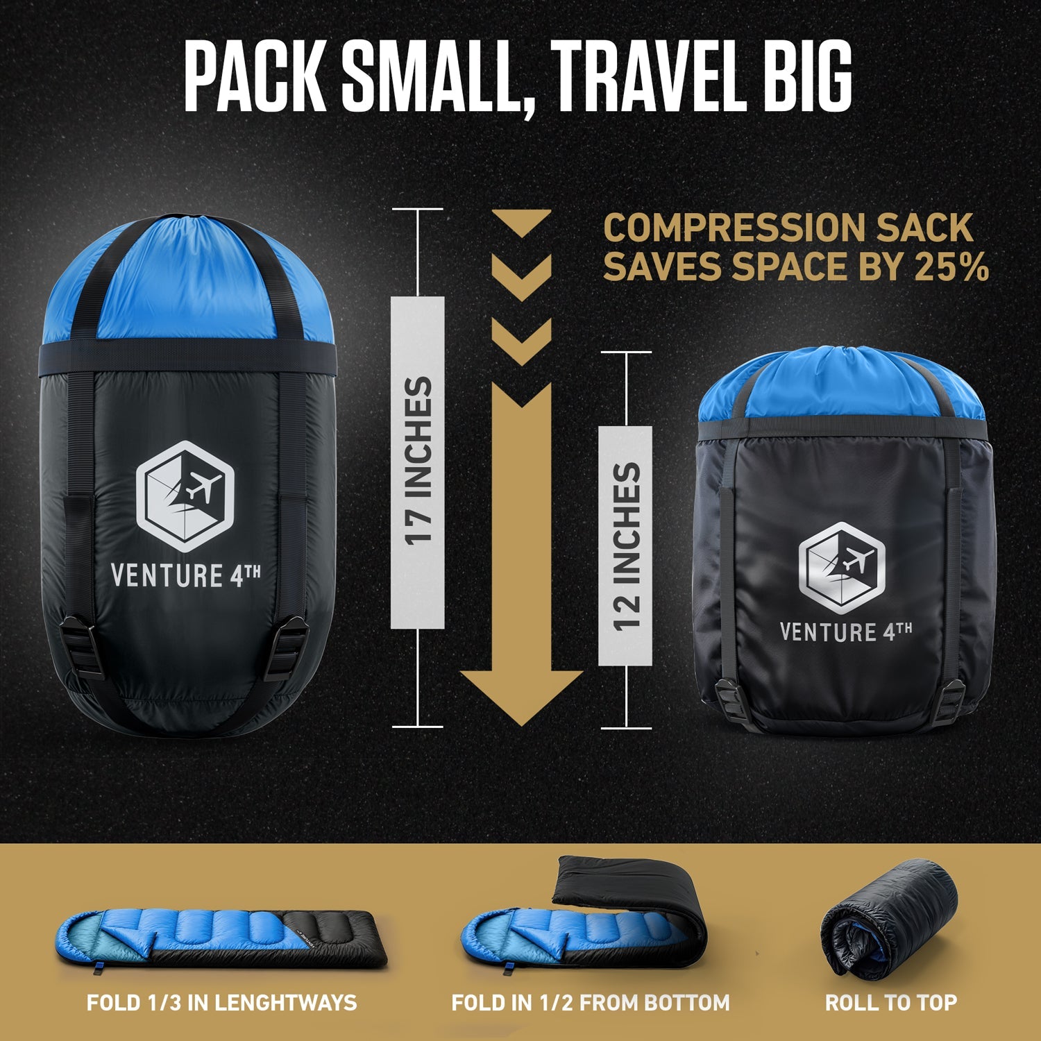 3-Season Sleeping Bag – Lightweight & Water Resistant, 30°F Rated