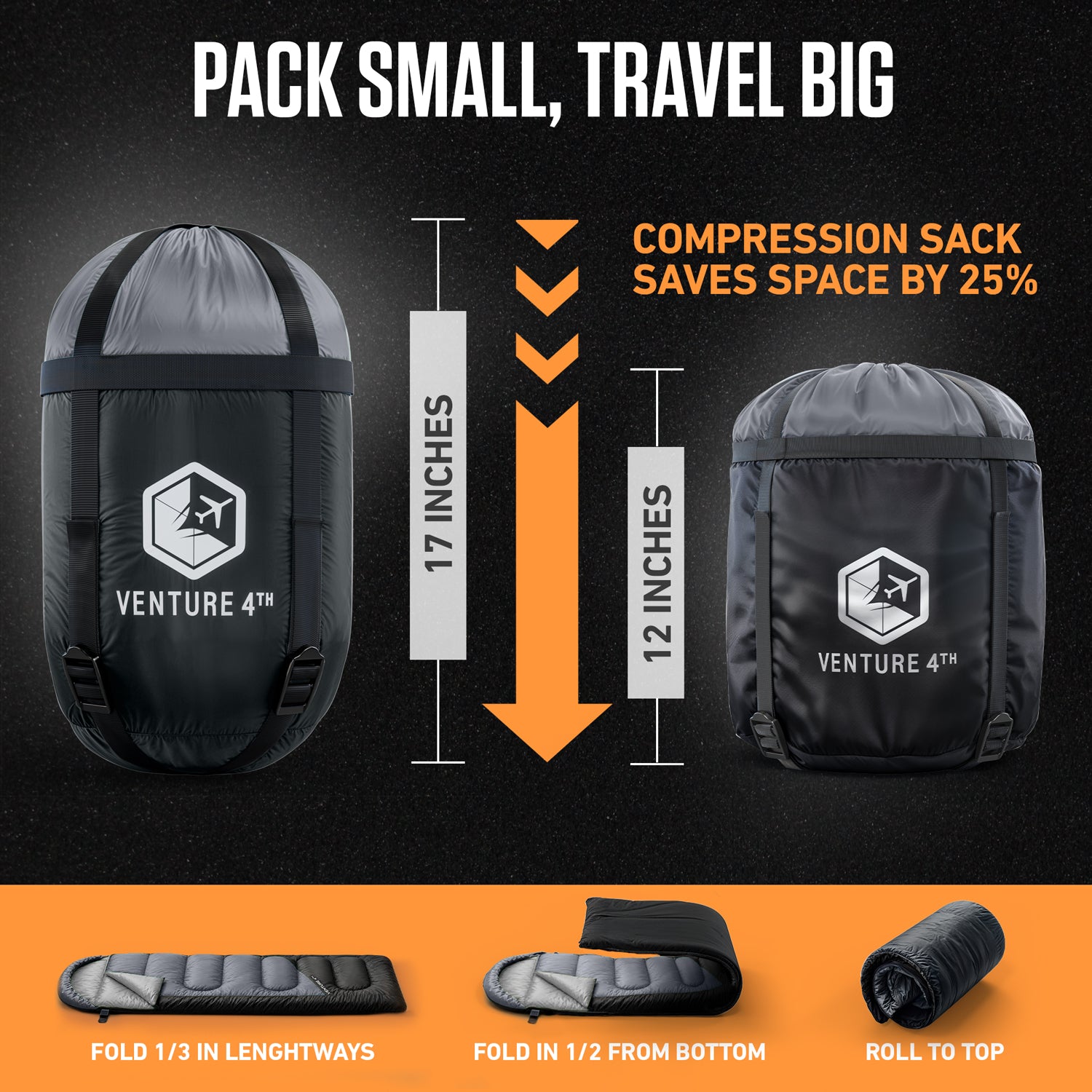 3-Season Sleeping Bag – Lightweight & Water Resistant, 30°F Rated