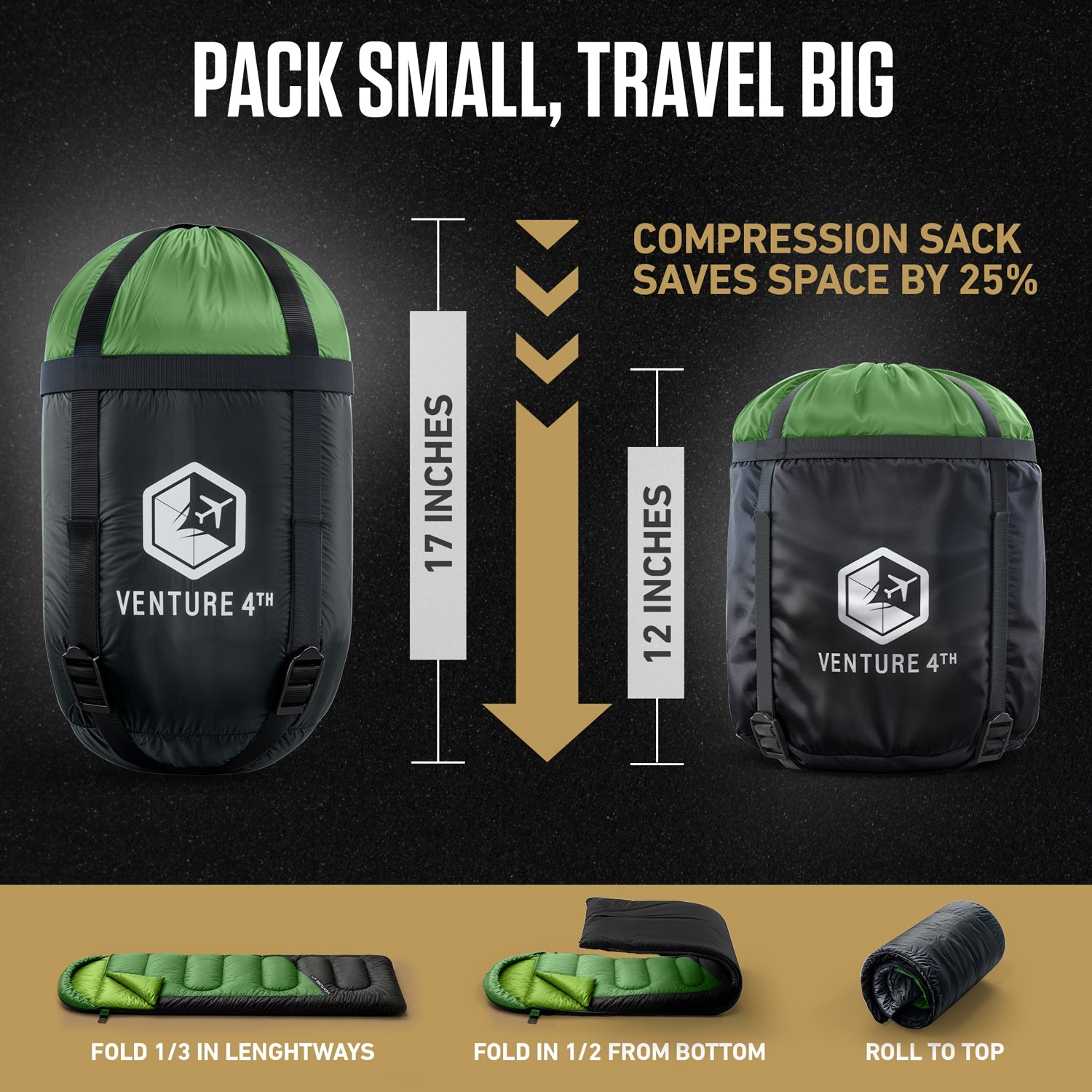 3-Season Sleeping Bag – Lightweight & Water Resistant, 30°F Rated