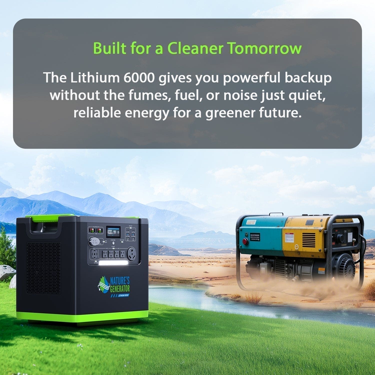 Nature's Generator Lithium 6000 with Solar Panel