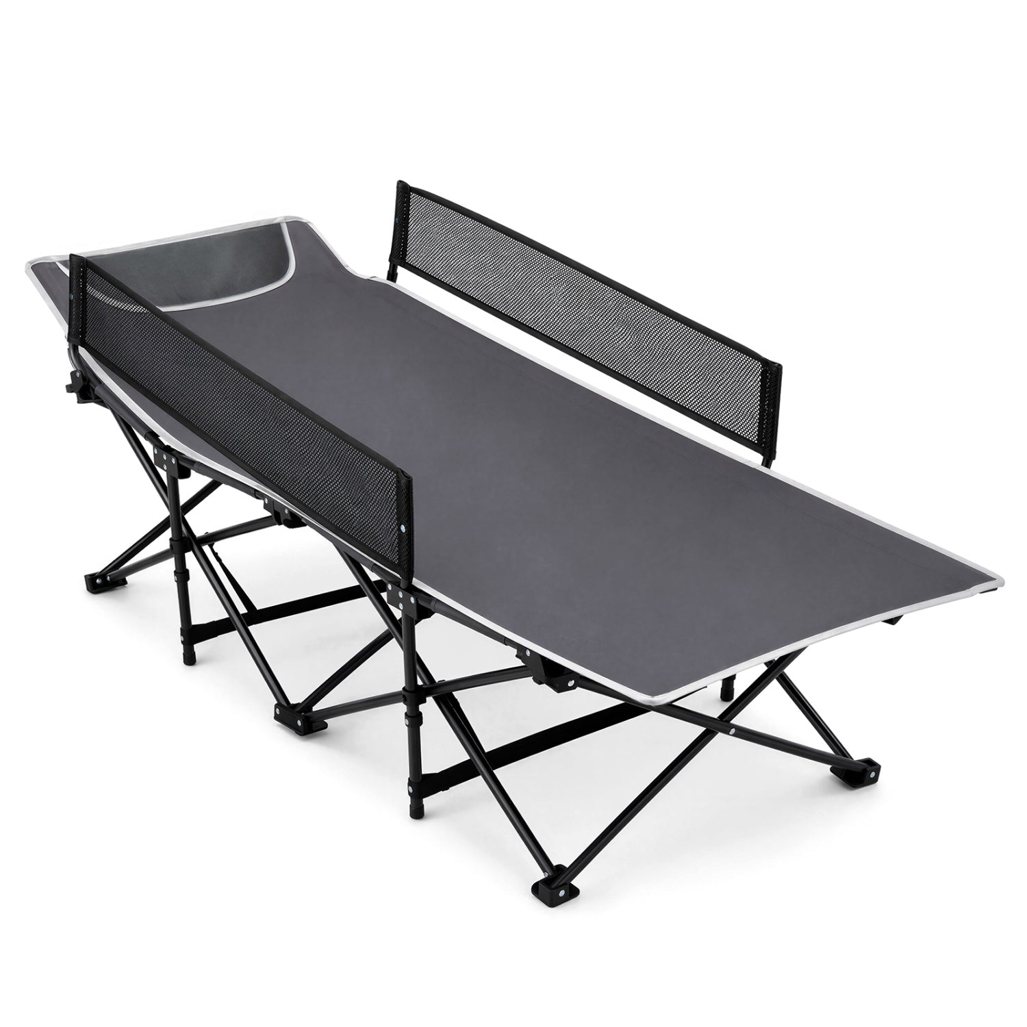 Portable Folding Camping Cot with Guardrail – 330 lbs Capacity
