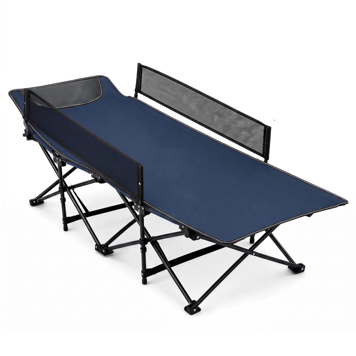 Portable Folding Camping Cot with Guardrail – 330 lbs Capacity