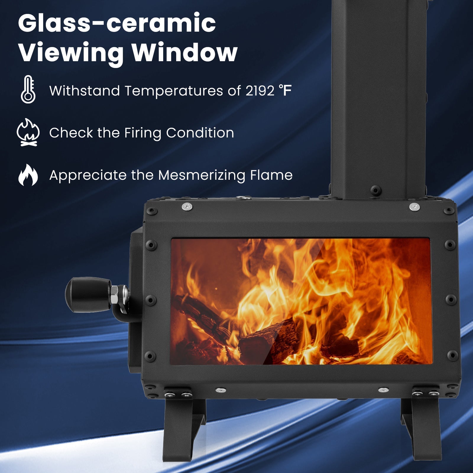 Patented Portable Wood Burning Camp Stove – Heater & Cooker with 2 Cooking Positions