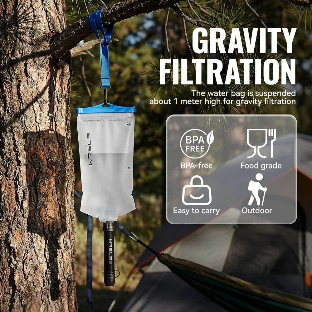 Portable Water Filter Straw Kit for Camping & Hiking