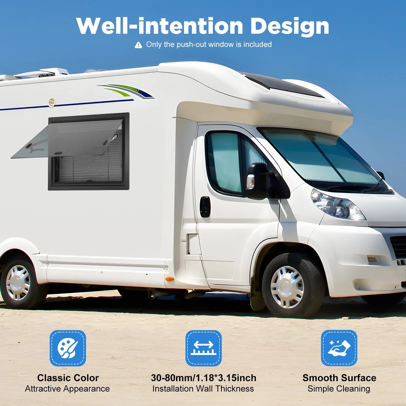 600x450mm RV Push Out Window.