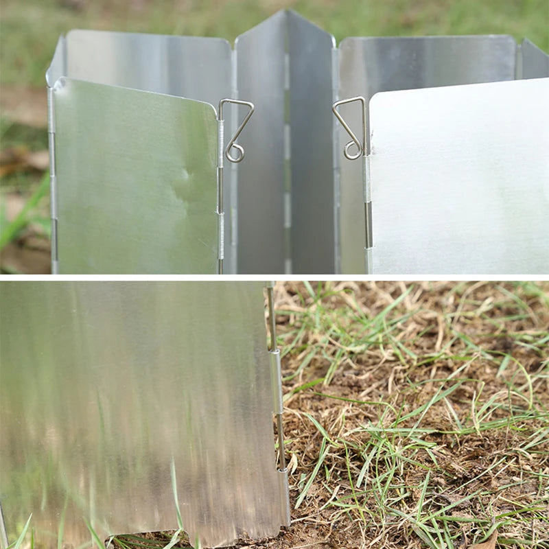 Foldable Camping Stove Windshield – 9 Plates