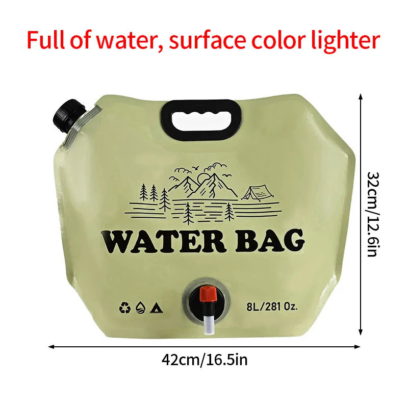 8L Folding Camping Water Bag with Faucet