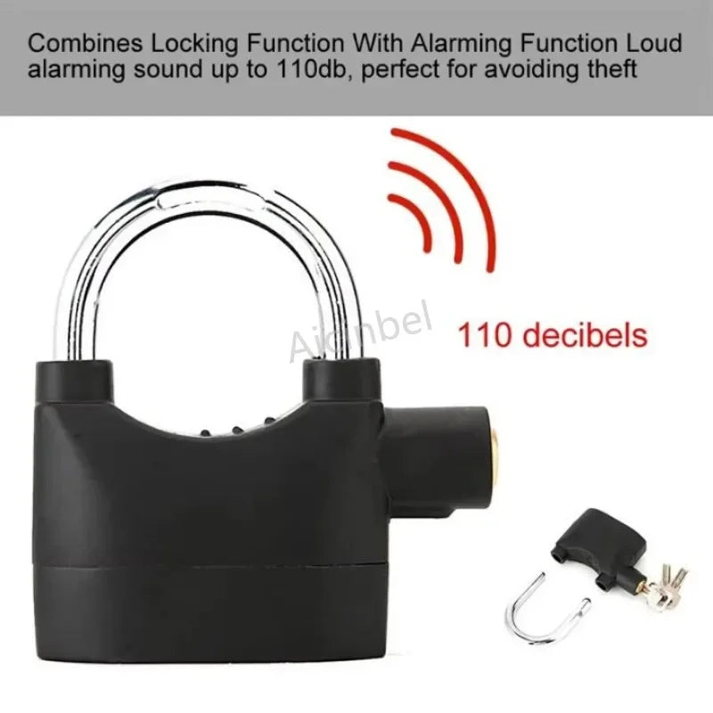Anti-Theft Alarm Padlock with 110dB Siren – Motion Sensor Lock