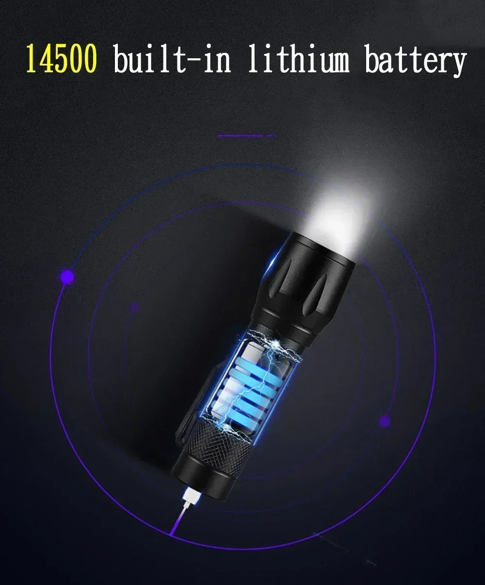 COB+XPE USB Rechargeable Mini LED Flashlight