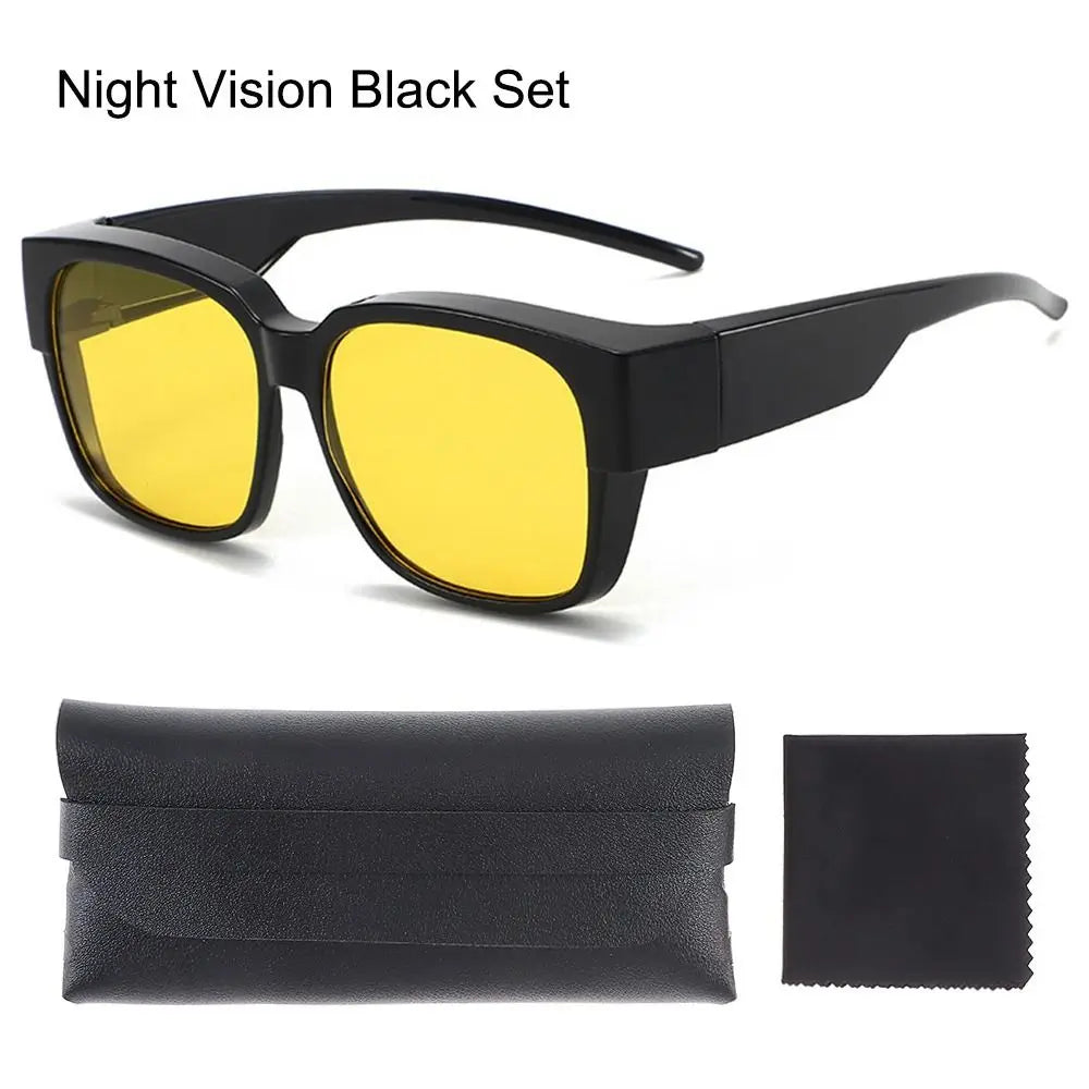 Polarized Fit Over Sunglasses – UV Protection Wrap Around Square Shades