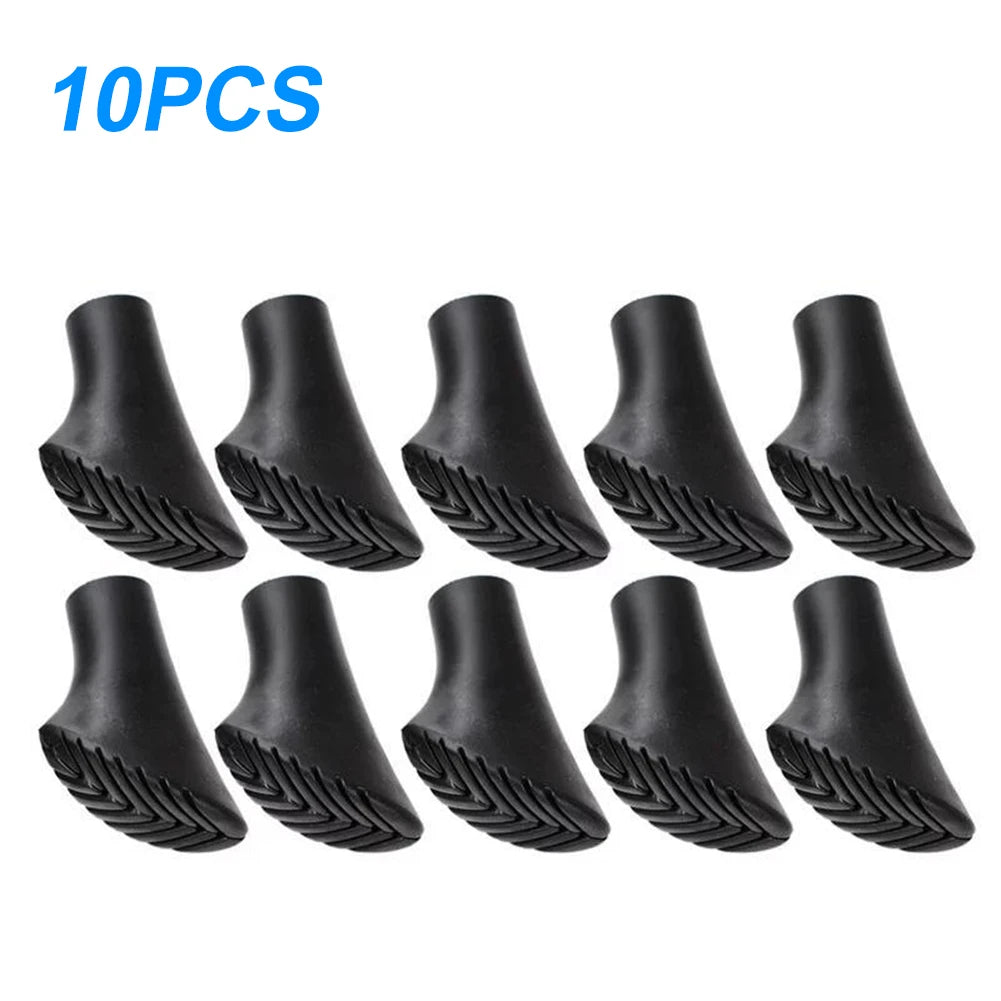 10pcs Trekking Pole Tips – Rubber Feet Protectors for Walking & Climbing
