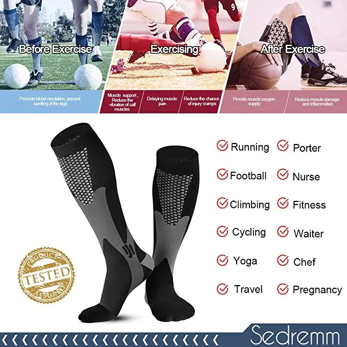 Men’s Compression Socks for Sports & Nursing