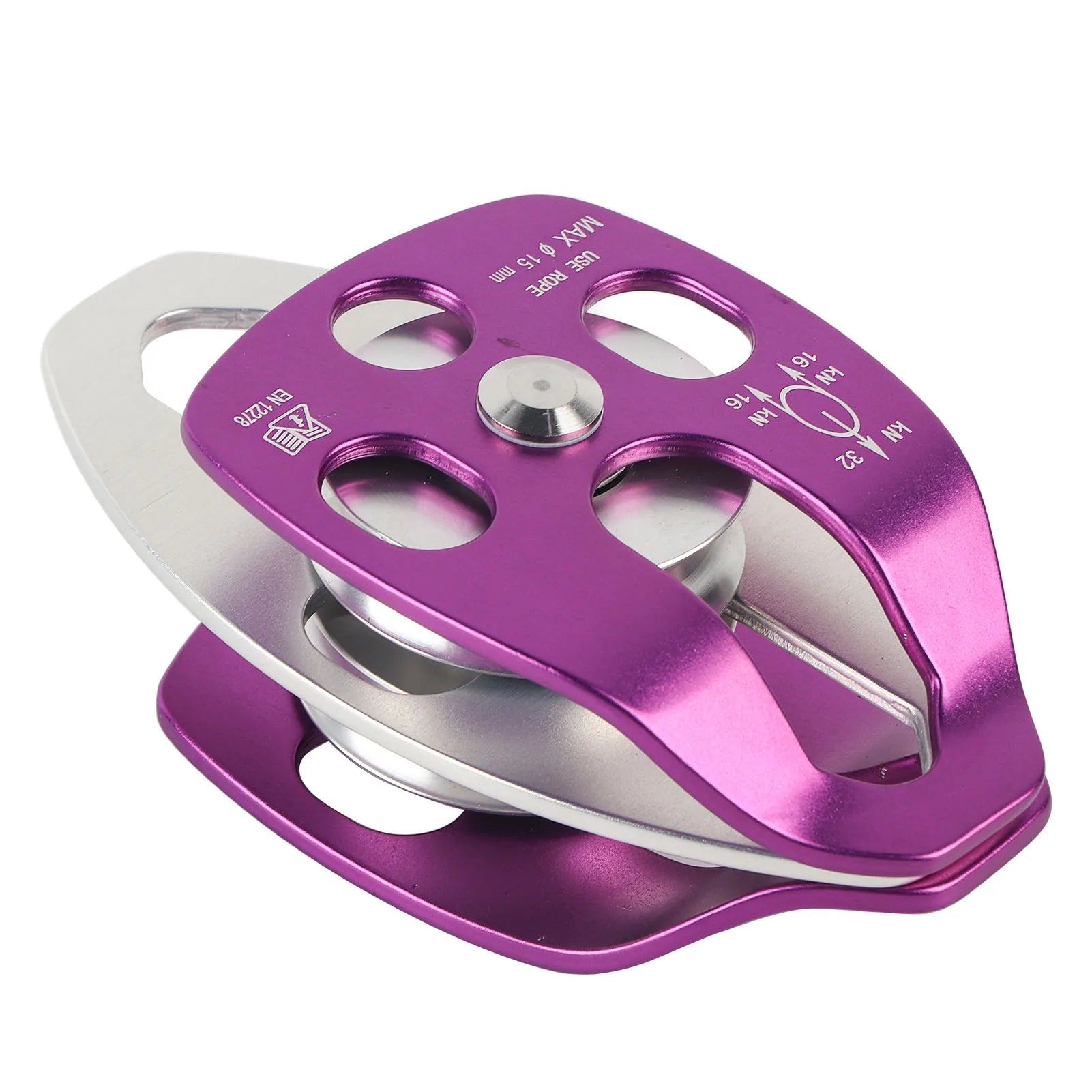 EN12278 Double Pulley – Aviation Aluminum Side Swing Pulley for Climbing & Rescue