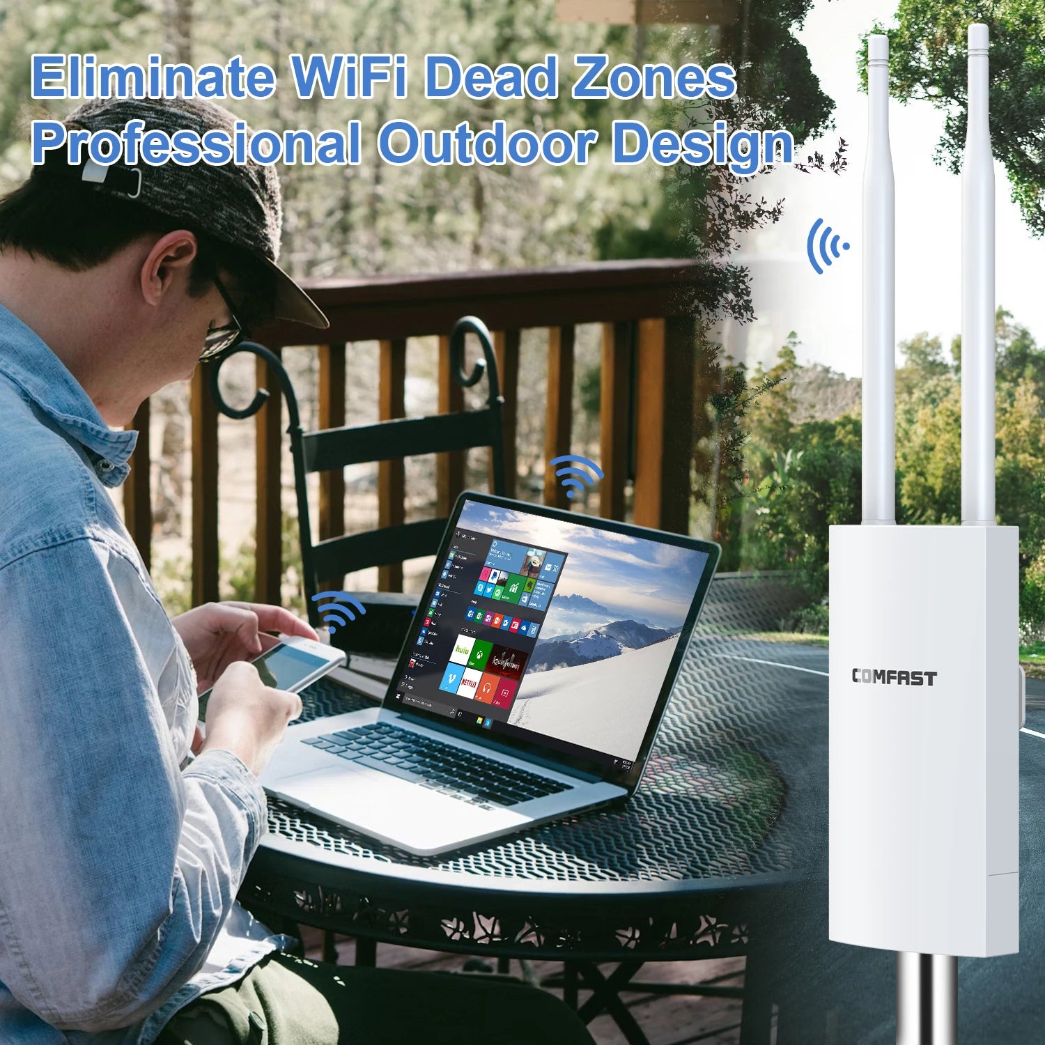 Comfast AC1200 Outdoor WiFi Access Point – Dual-Band Gigabit Router & Repeater