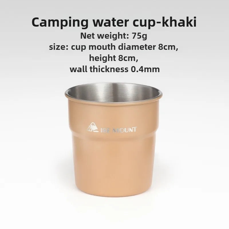 ISE MOUNT 304 Stainless Steel Camping Cup with Storage Bag