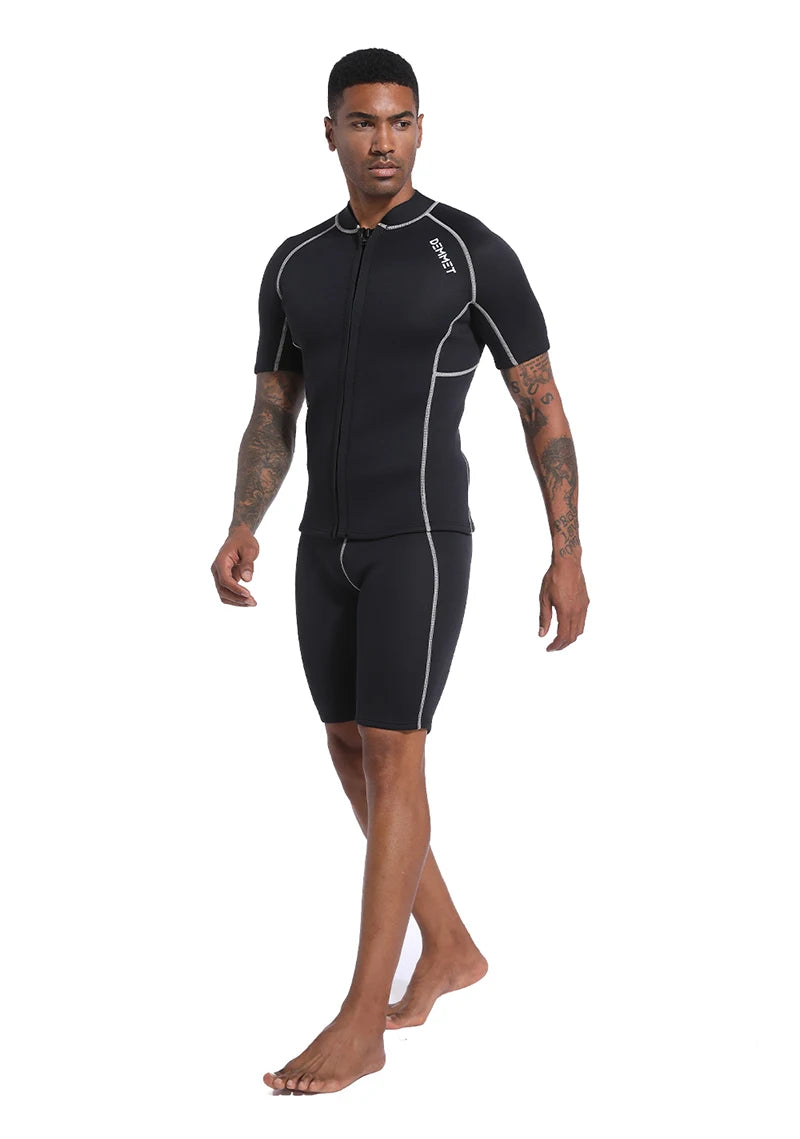 Men’s & Women’s Neoprene Wetsuit – Short Sleeve Split Diving & Surfing Suit