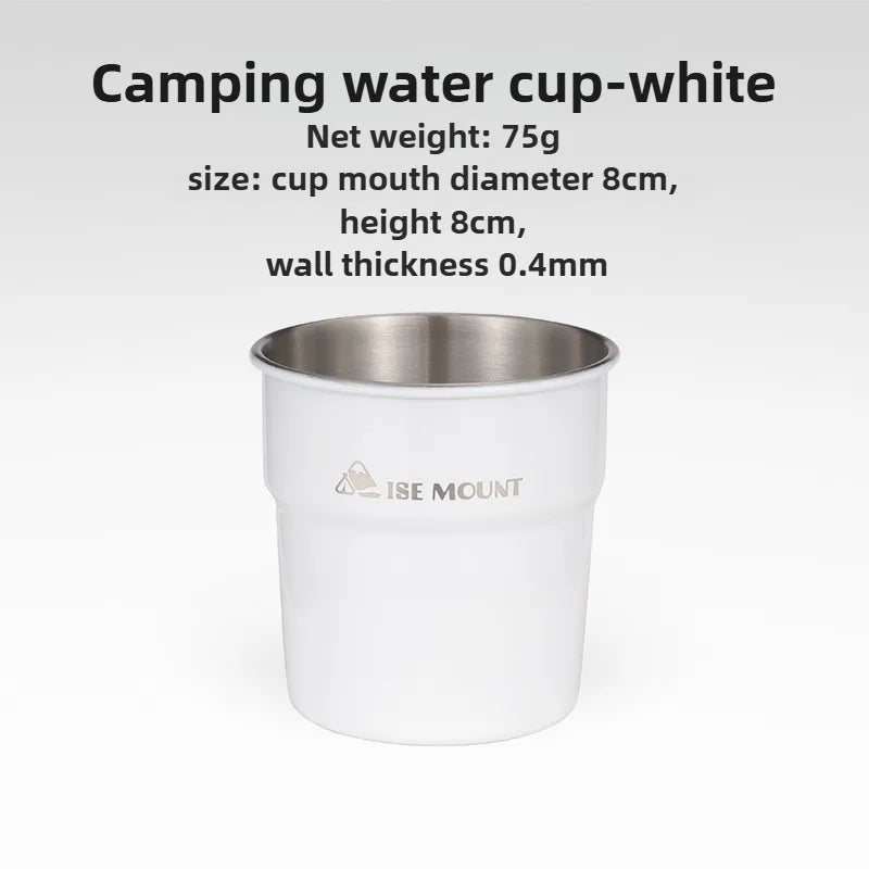 ISE MOUNT 304 Stainless Steel Camping Cup with Storage Bag