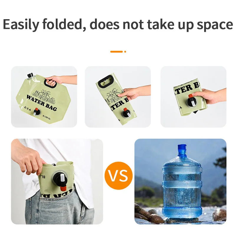 8L Folding Camping Water Bag with Faucet