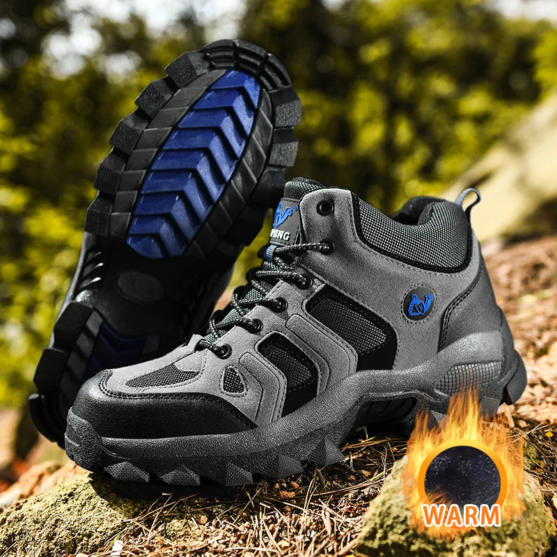 CHRLCK Men’s Winter High-Top Outdoor Shoes Wear-resistant Warm Warm Lock Shoes