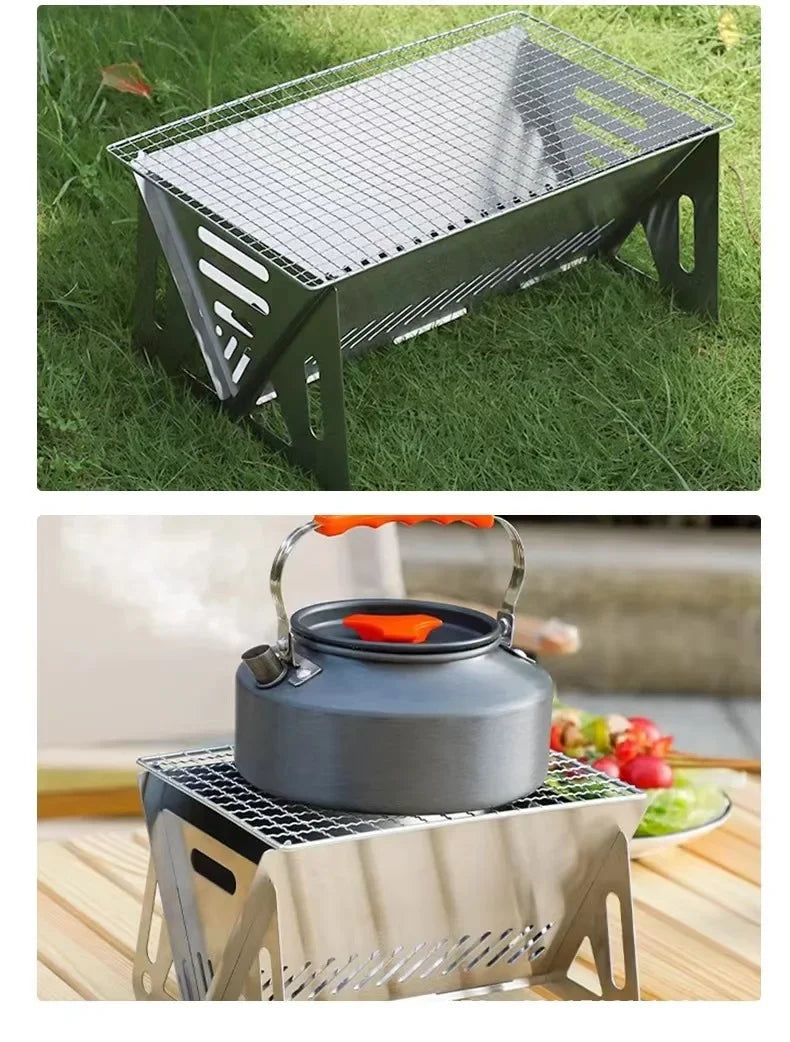Portable Folding Stainless Steel BBQ Grill