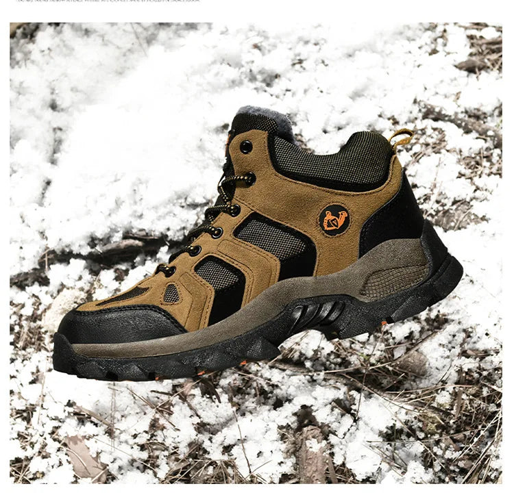 CHRLCK Men’s Winter High-Top Outdoor Shoes Wear-resistant Warm Warm Lock Shoes