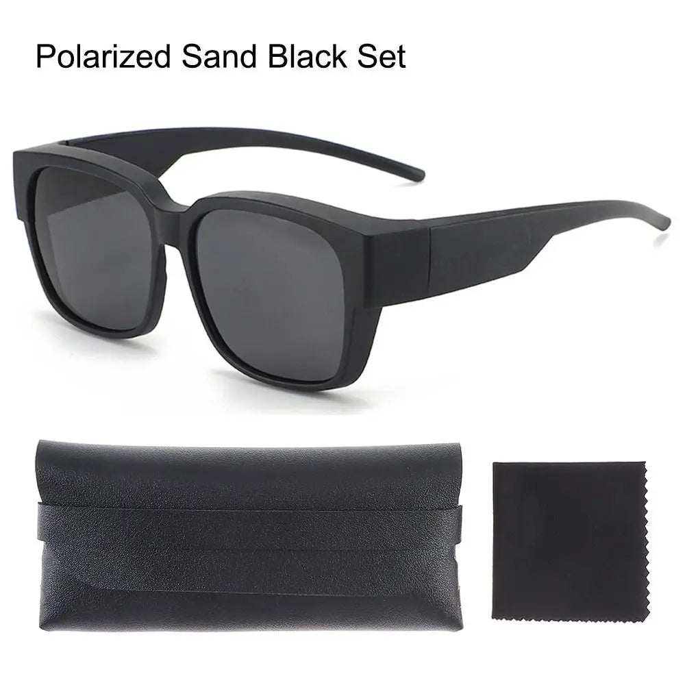 Polarized Fit Over Sunglasses – UV Protection Wrap Around Square Shades
