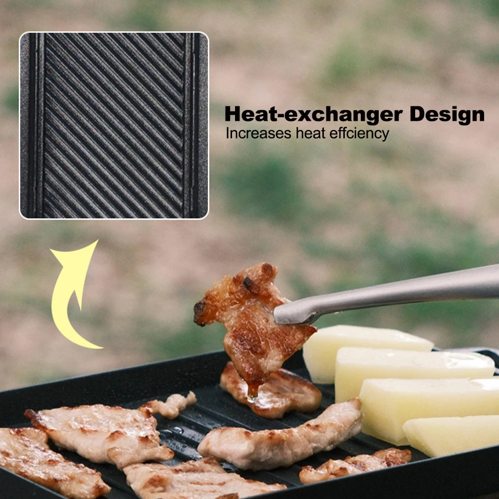 FireMaple Mini Grill Plate – Non-Stick Camping BBQ Pan