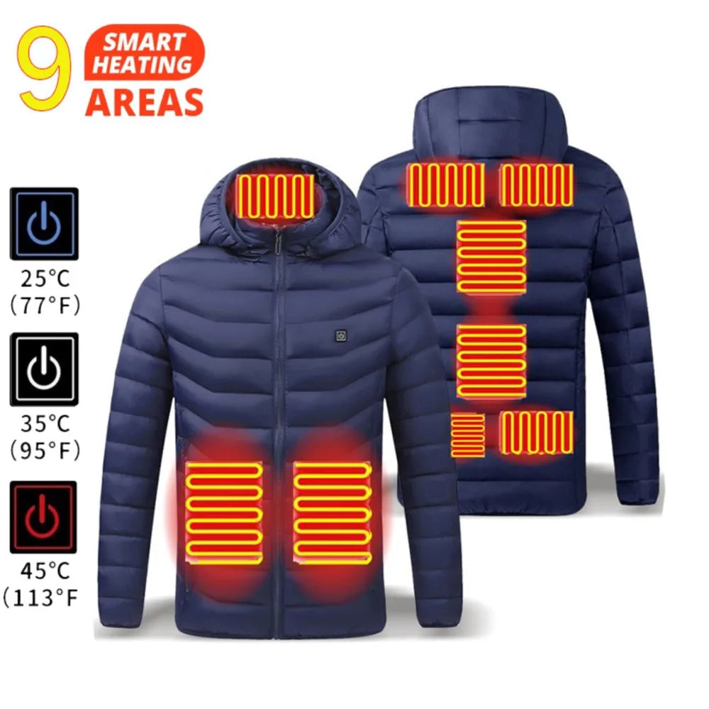 Men’s & Women’s USB Heated Winter Jacket – Cold-Proof Ski & Hiking Coat