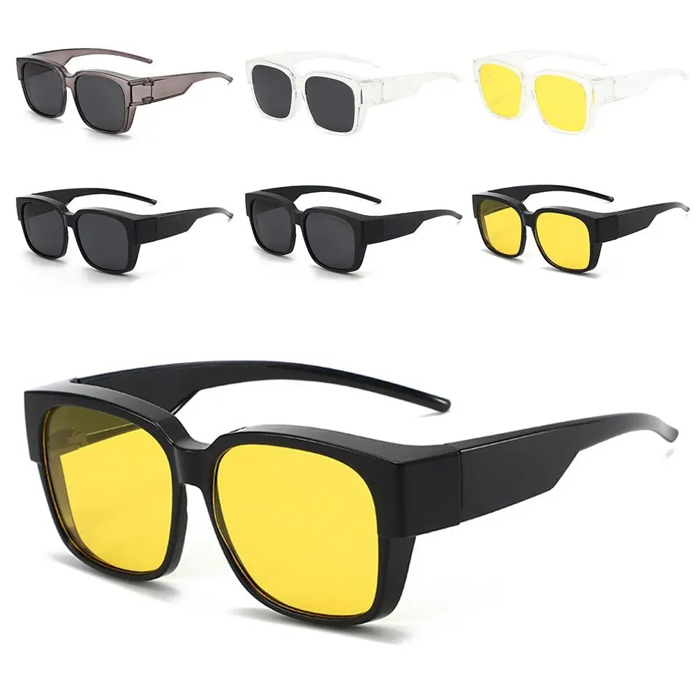Polarized Fit Over Sunglasses – UV Protection Wrap Around Square Shades