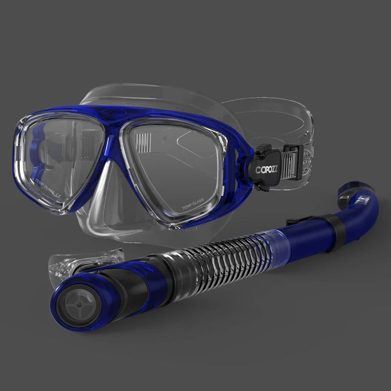 COPOZZ 2024 Scuba Diving Mask Set – Anti-Fog Goggles with Snorkel