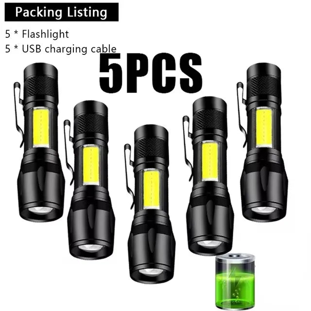 COB+XPE USB Rechargeable Mini LED Flashlight