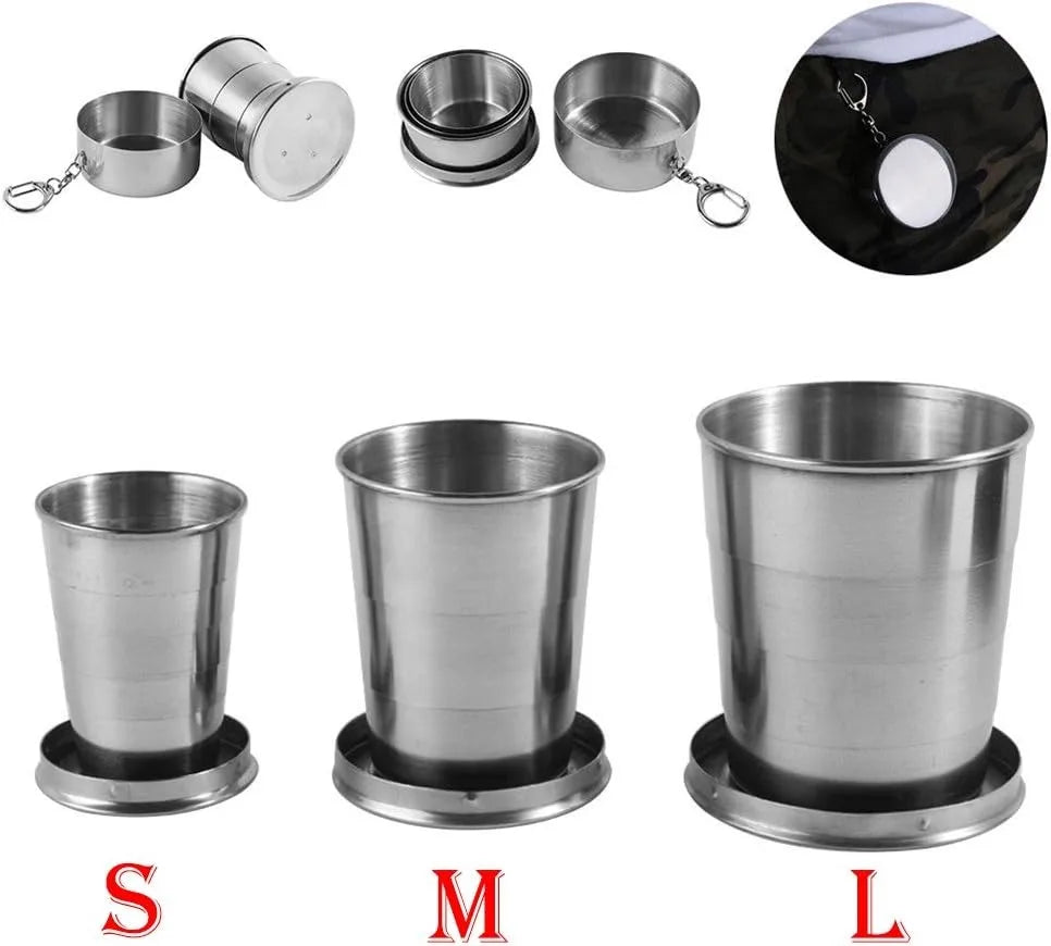 Stainless Steel Collapsible Travel Cup – 75/150/250/450ml