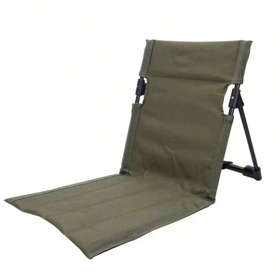 Foldable Camping Floor Chair with Backrest Cushion – Oxford Cloth