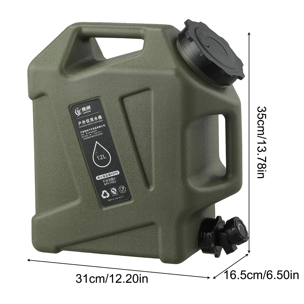 5–12L Camping Water Bucket with Detachable Faucet