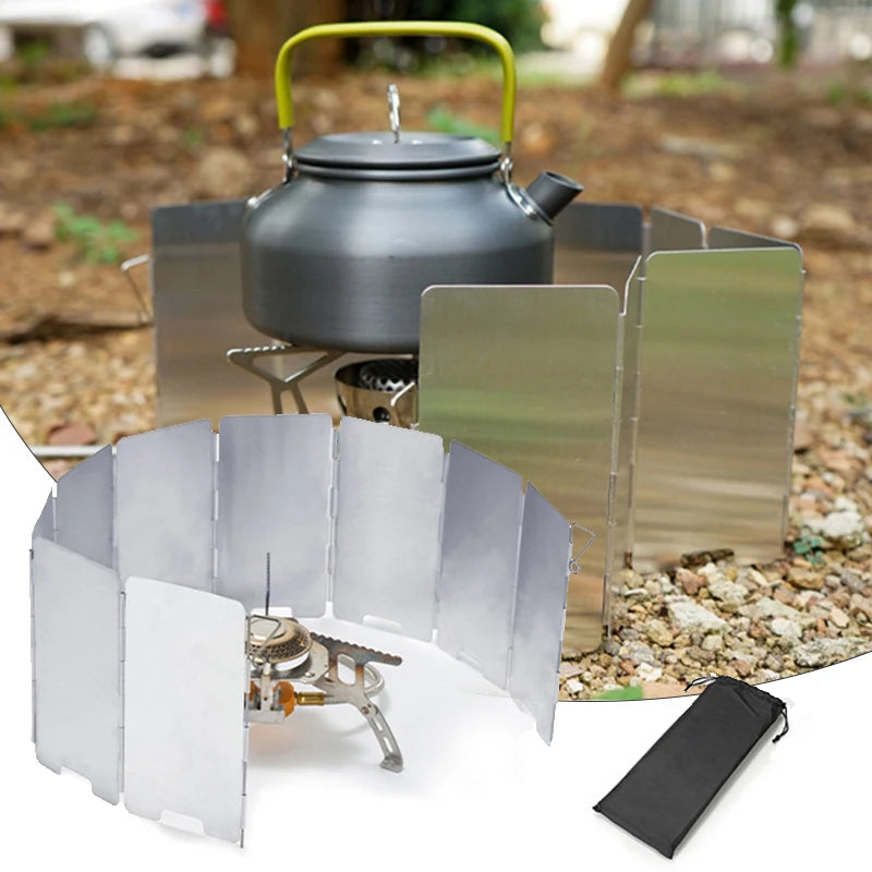 Foldable Camping Stove Windshield – 9 Plates