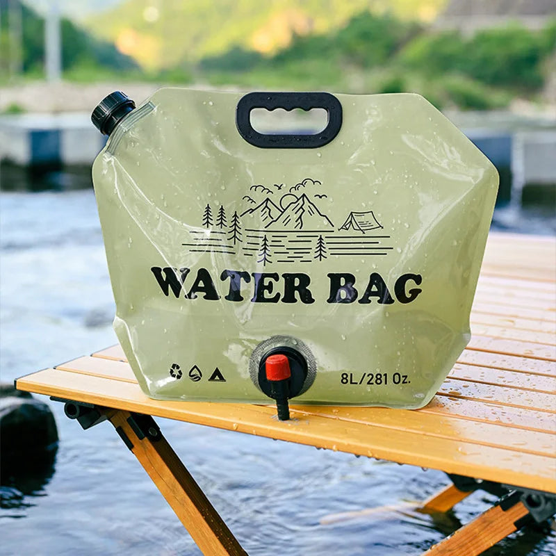 8L Folding Camping Water Bag with Faucet