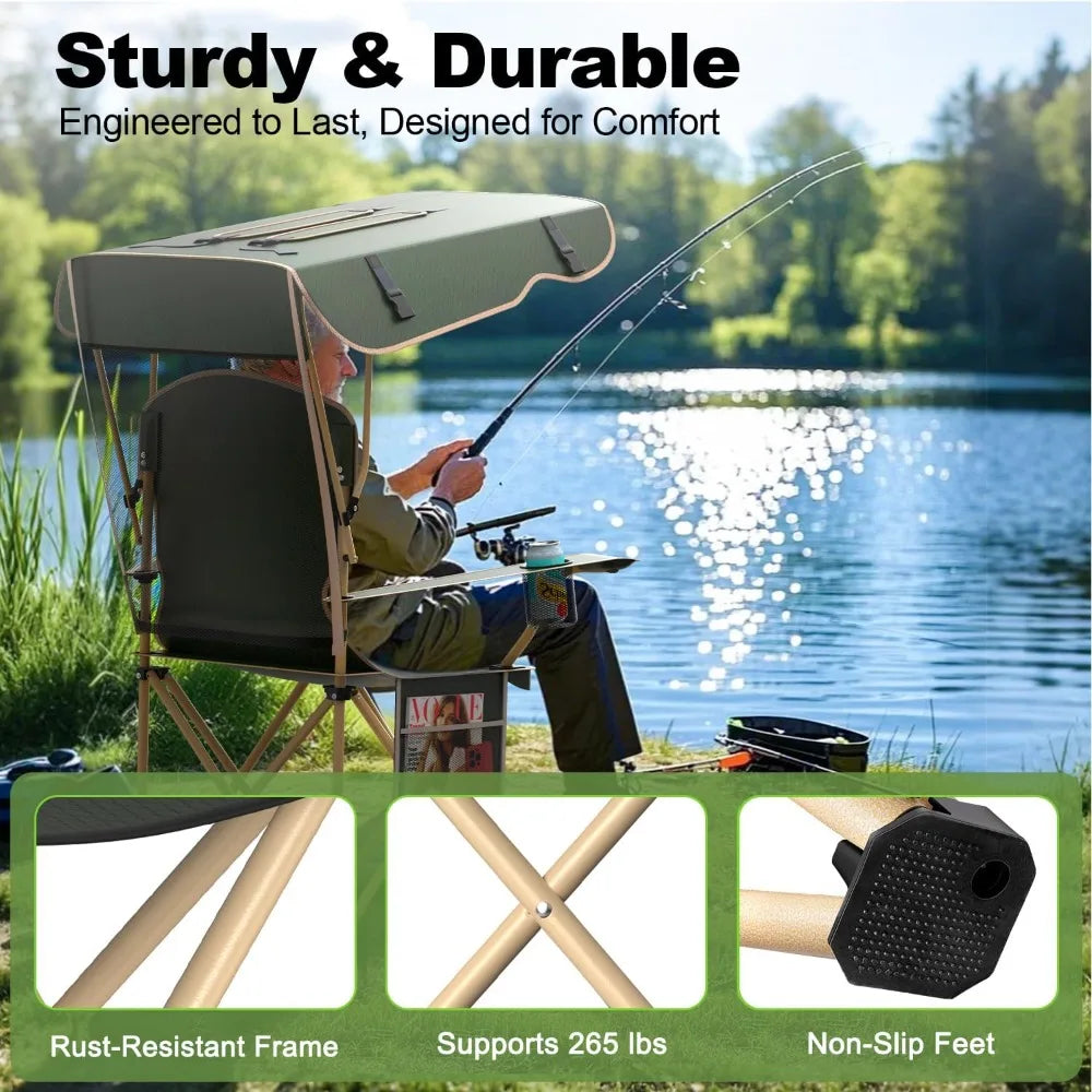 Portable Folding Camping Chair with Canopy