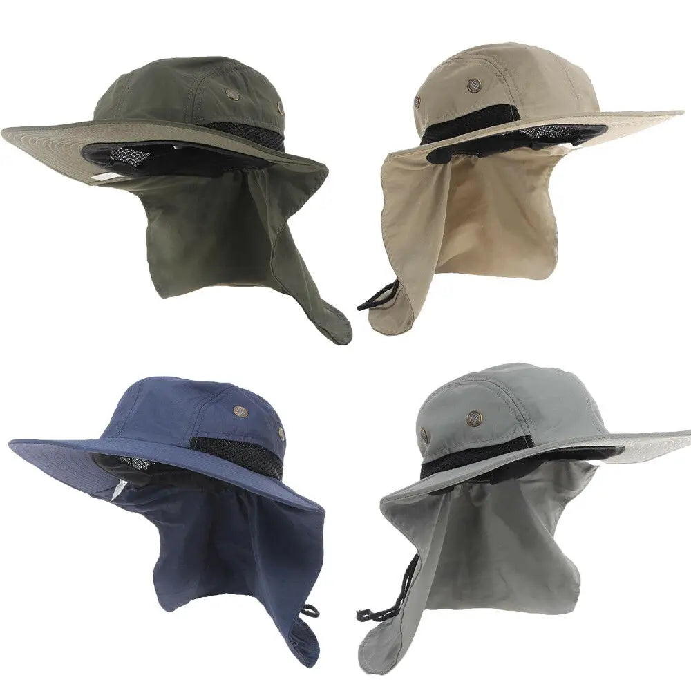Unisex Outdoor Bucket Hat – UV Protection Quick-Dry Sun Cap with Neck Cover