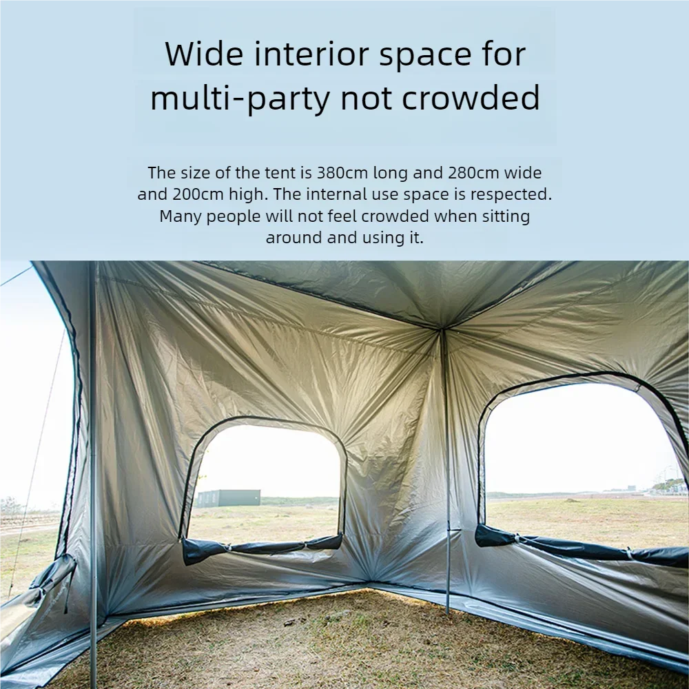 SUV Tailgate Tent with Awning | Single-Layer Polyester Car Camping Shelter