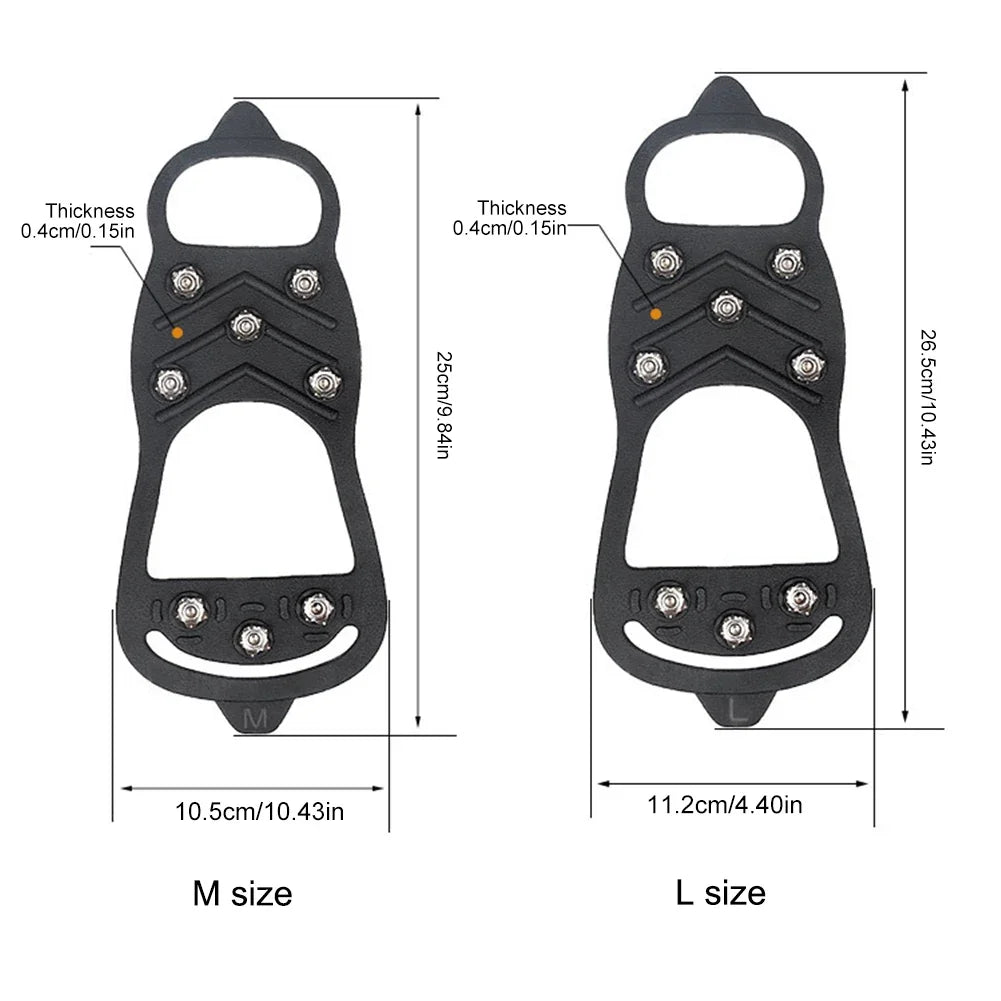 8-Stud Anti-Slip Crampons – Snow & Ice Shoe Covers for Hiking