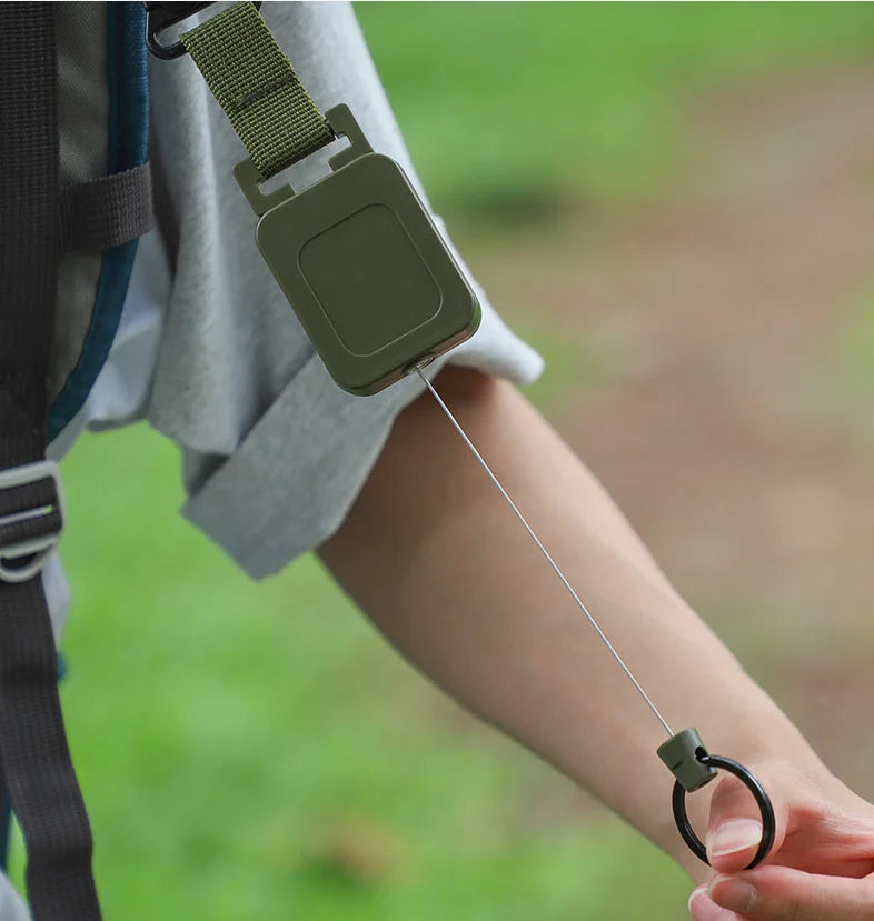 60cm Retractable Key Chain with Steel Wire & Clip