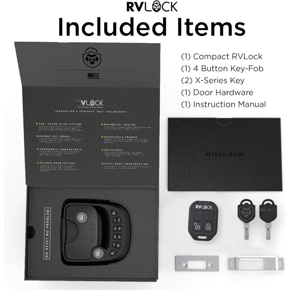 Compact Keyless RV Door Lock with Remote – Secure Camper Latch Replacement