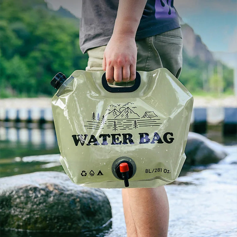 8L Folding Camping Water Bag with Faucet