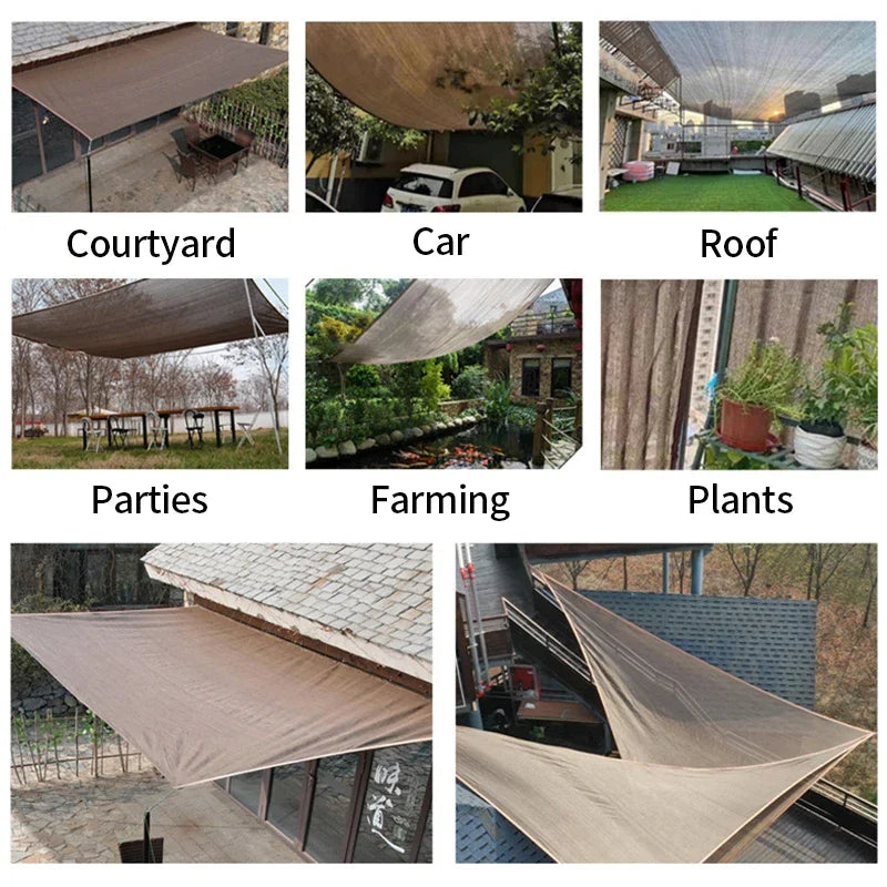 Outdoor Sunshade Net Shade Sail – UV Protection Garden & Camping Sun Cover