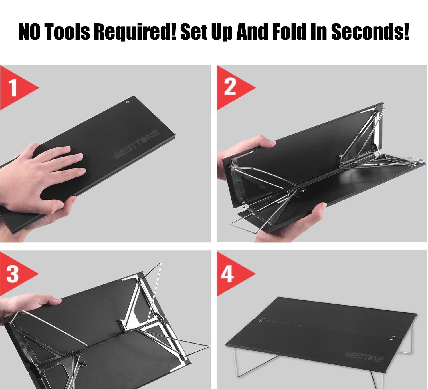 WESTTUNE Ultralight Folding Camping Table – Compact Aluminum Alloy
