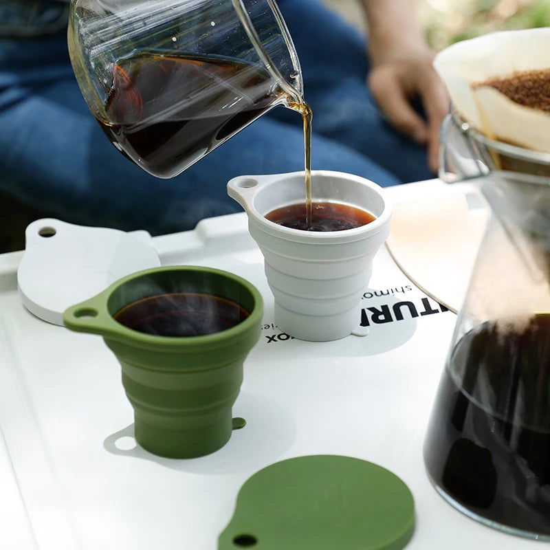 SHIMOYAMA 150ml Folding Silicone Travel Cup with Lid