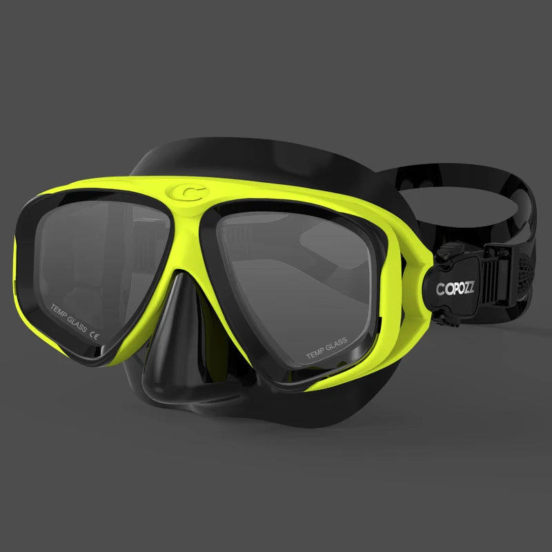 COPOZZ 2024 Scuba Diving Mask Set – Anti-Fog Goggles with Snorkel