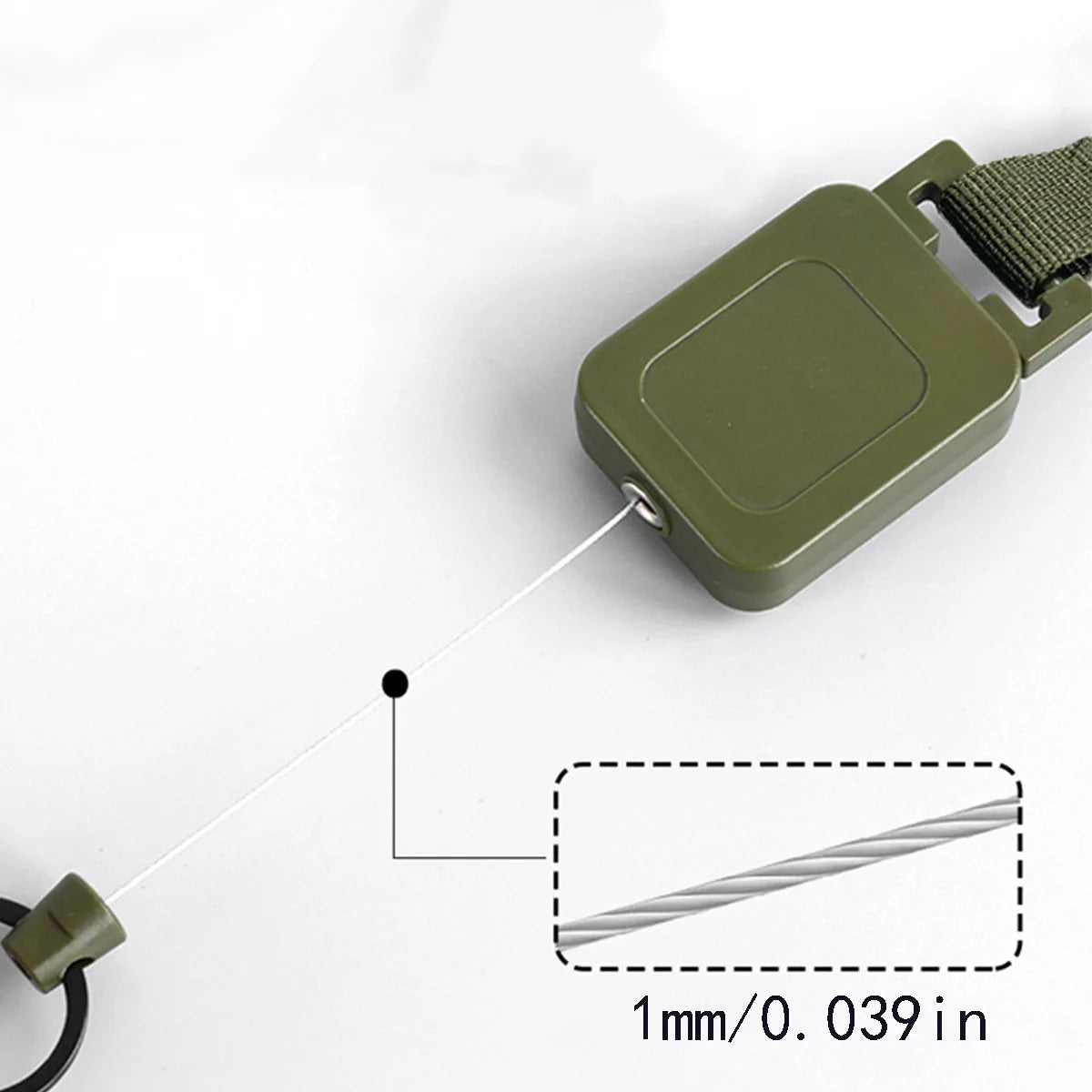 60cm Retractable Key Chain with Steel Wire & Clip