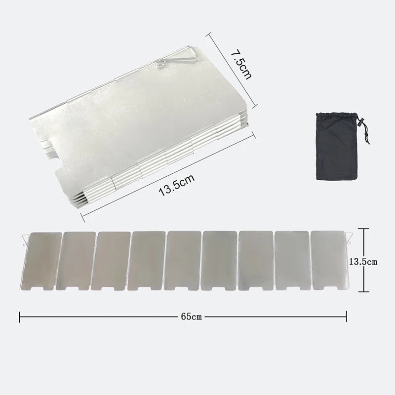 Foldable Camping Stove Windshield – 9 Plates